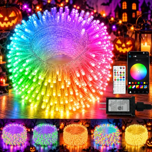 400LED 144FT Smart Color Changing Halloween String Lights RGB App & Remote