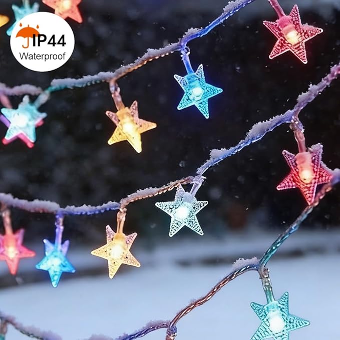 150 LED Color Changing Star String Lights - 65.6ft with Remote, 11 Modes, IP44 Waterproof, Linkable Plug in Lights | Lumora