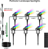 SUNTHIN Outdoor Landscape Lighting with Remote, RGBW Color Changing Spot Uplights, 12 Pack (2 * 6 Pack) | Lumora