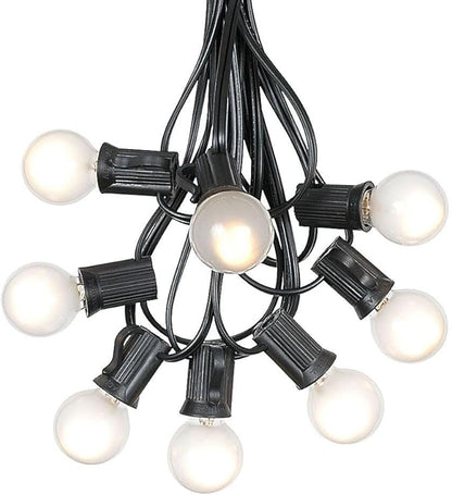 G30 Patio String Lights with 25 Globe Bulbs - Garden Hanging String Lights - Vintage Backyard Patio Lights - Outdoor String Lights - Market Cafe Bistro String Lights – Black Wire -25 Feet