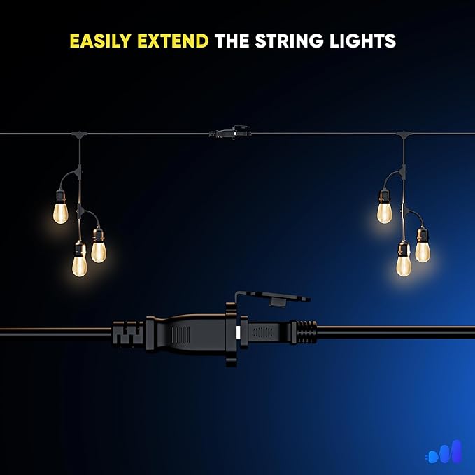 Maximm Outdoor String Lights Waterproof Shatterproof - LED Lights for Outside, with 10 Edison Plastic Bulbs Great | Lumora