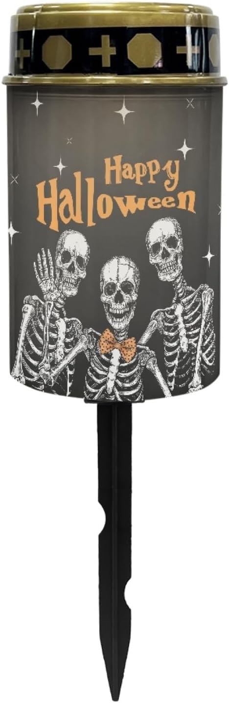 Happy Halloween Solar Lights Outdoor Waterproof Solar Pathway Lights Halloween Decor LED Solar Lantern Landscape Lighting for Yard Patio Solar Stake Lights Wall Light Auto On/Off
