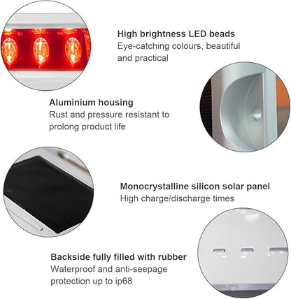Wokyo 2PCS Solar Ground Lights, Waterproof Outdoor lamp Bolt Road Light for Entrance Driveway Road (Red)