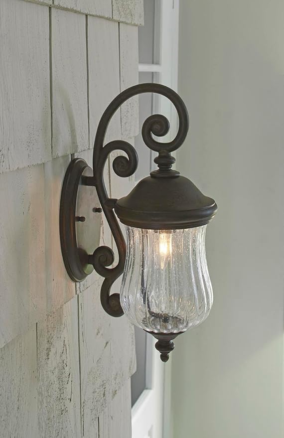 Acclaim 39702BC Bellagio Collection 1-Light Outdoor Light Fixture Wall Lantern, Black Coral