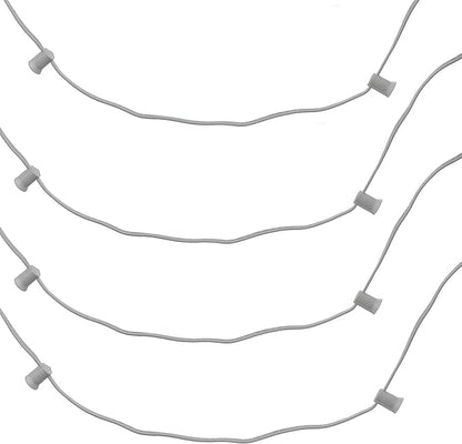 EST. LEE DISPLAY L D 1902 Outdoor Patio String Light Cords with Male & Female Plugs Green & White Wire 12in Spacing Sockets, 25FT Length (White, C9 - E17)