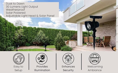 SEDLAV Solar Outdoor Lights Waterproof - Solar Powered Black Metal Color Lock LED Spotlight - Motion Sensor Outdoor Lights, Solar Lights Outdoor Waterproof Path Lights for Yard, Garden
