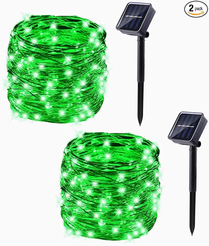 Lomotech Solar String Lights Outdoor - 2 Pack Total 66ft 200LED Solar Fairy Lights Waterproof 8 Modes Twinkle | Lumora