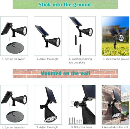 URPOWER Solar Lights Waterproof Solar Lights Outdoor 2-in-1 Adjustable Solar Spotlight Wall Light Auto On/Off Solar-Powered Landscape Lighting for Garden Yard Pathway Swimming Pool (4Pack, Warm White)