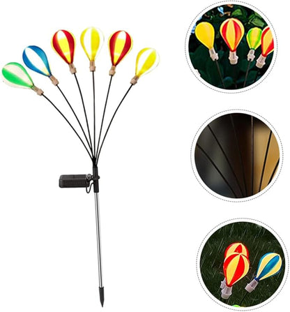 BESPORTBLE 2pcs Solar Garden Light Hot Air Balloon Decorative Lights Outdoor Patio Decorative Garden
