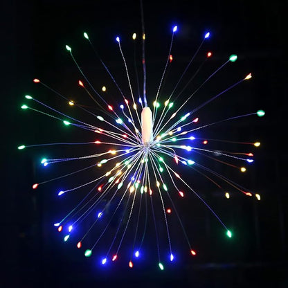 10 Pcs Total 1000 LED Firework Copper Wire Lights, 8 Modes Fairy Twinkle Lights Plug in String Lights 1M/3.3FT Spacing Starburst Lights with Sagging Wire and Remote Control(Colorful)