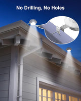 4 Pack White Solar Powered Gutter Lights Outdoor Decorative Waterproof Led Fence Lamp for Lighting Railing, Outside | Lumora