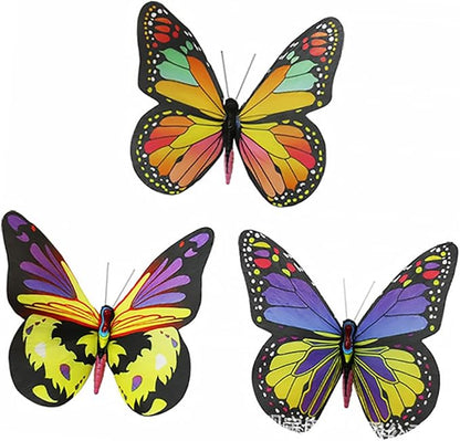TOYANDONA 3pcs LED Solar Color Changing Butterfly Garden Lights Set Waterproof Outdoor Decorative Solar Pathway Lamps for Lawn and Backyard