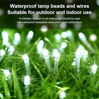 String Lights Fairy Lights 66 Feet 200 LED with Multi Flashing Modes Controller, Waterproof LED Lights Decorations for Bedroom, Wedding, Party, Garden, Patio, Indoor Outdoor Occastions (White)