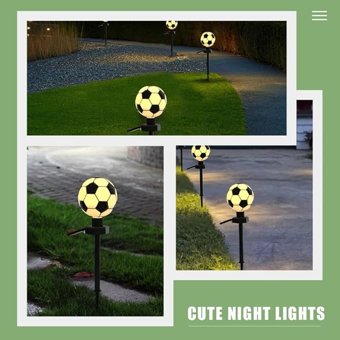 GANAZONO Solar Garden Stake Lamp Decorative Soccer Light for Yard Led Lawn Lamp Solar-Powered Patio Decorations