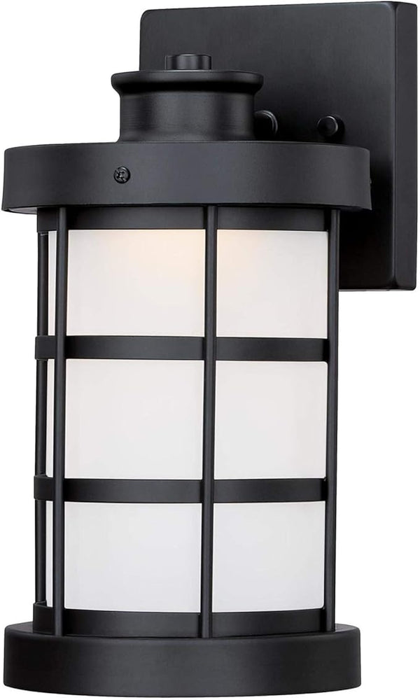 Westinghouse 6579100 Barkley Vintage One-Light Dimmable LED Outdoor Wall Light Sconce Matte Black Finish, Frosted | Lumora