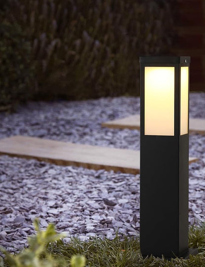 Solar Landscape Path Light Iron Housing Pathway Light 3W Luxury LED Bollard Lighting Fixture IP65 Waterproof Garden Floor Lamp Outdoor Walkway Lights for Lawn Courtyard Driveway Decoration