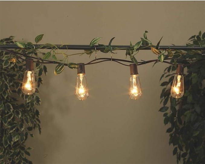 SUNSGNE 20Ft Edison Outdoor String Lights with 22 Clear Edison Bulbs, ST40 Vintage Bulbs String Lights, 7W | Lumora