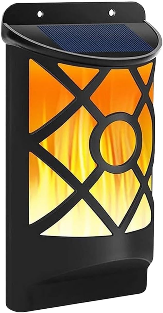 QUQUQ Solar Pathway Lights Solar Powered LED Flame Light Wall Mounted Outdoor Garden Dusk to Dawn Yard Patio Decor(1 Pack)