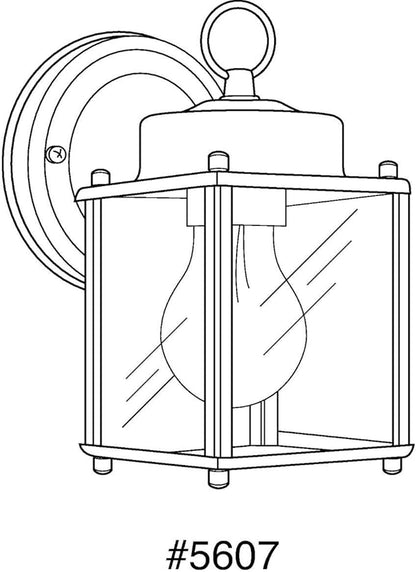 Progress Lighting 1-Light Clear Flat Glass Traditional Outdoor Wall Lantern Light, Outdoor, P5607-09, Brushed Nickel