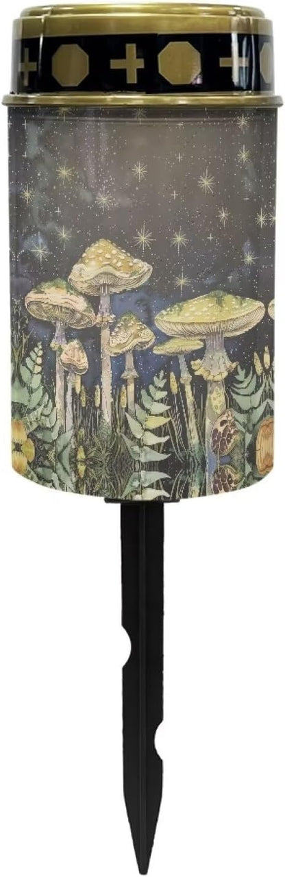 Solar Lights Outdoor Garden, Waterproof Mushrooms Solar Powered Stake Lights, Cemetery Lights for Grave Walkway Driveway Yard Backyard Lawn Landscape Decor