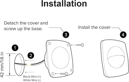 Dream lighting 12 Volt Black Waterproof LED Courtesy/Deck/Landscape Lighting Fixture for RV, Marine, Boat, Recessed Mount 0.15 Watt, IP65 Warm White Pack of 6