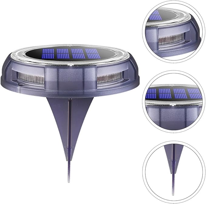 BESPORTBLE 8 LED Solar Ground Lights Lawn Light Outdoor Garden In-ground Landscape Lamps Warm White Solar Pathway | Lumora