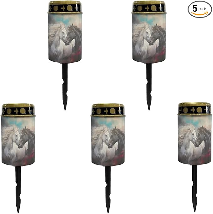 Horse Solar Garden Lights Waterproof,Horse Lantern Solar Stake Lights,Solar Pathway Lights Outdoor Warm White Landscape Lighting,Solar String Lights for Outside Spotlight