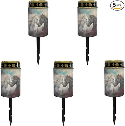 Horse Solar Garden Lights Waterproof,Horse Lantern Solar Stake Lights,Solar Pathway Lights Outdoor Warm White Landscape Lighting,Solar String Lights for Outside Spotlight