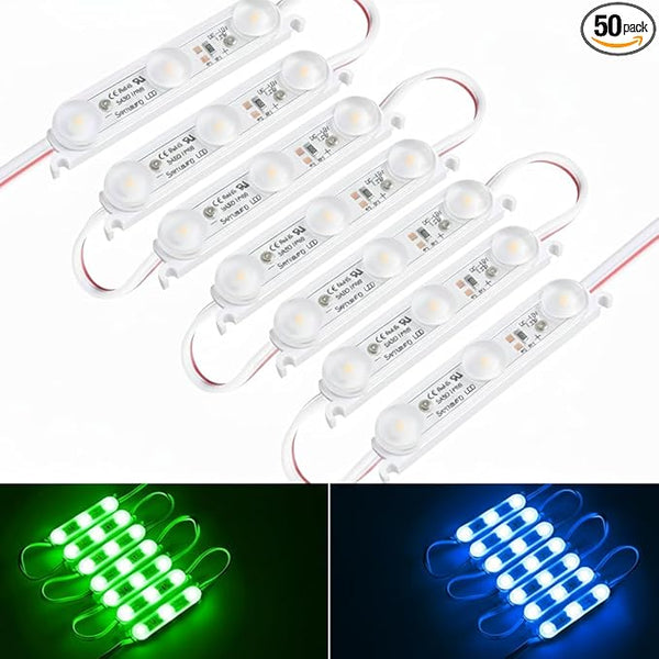 50Pack Blue LED Module Replacement Lights for Inflatables, IP68 Waterproof 12V Low - Outdoor Security Flood Light | Lumora