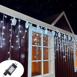 Orangie 8 Modes LED Icicle Lights, 9.8 FT 96 LED Fairy String Lights Plug in Extendable Curtain Light String | Lumora