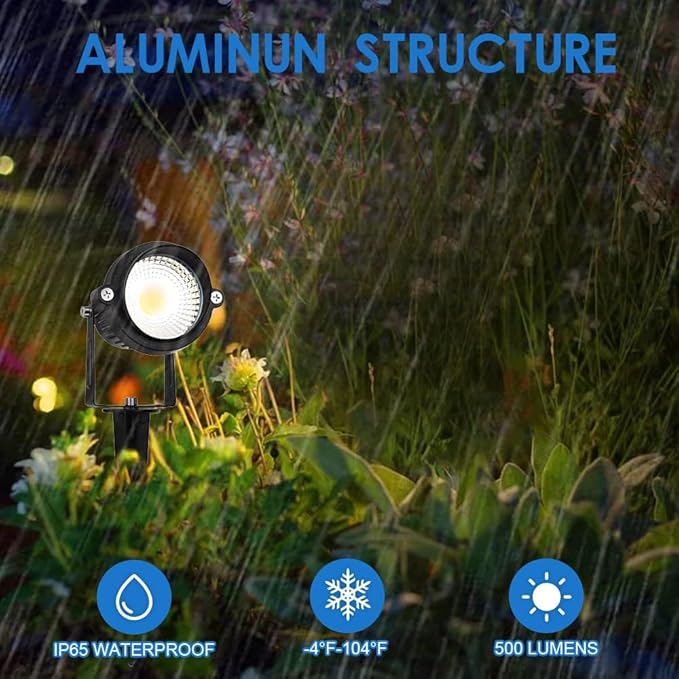 EAGLOD 5W Spot Lights Outdoor 5000K Daylight White Flag Pole Light 12V~24V AC/DC LED Landscape Spotlights | Lumora