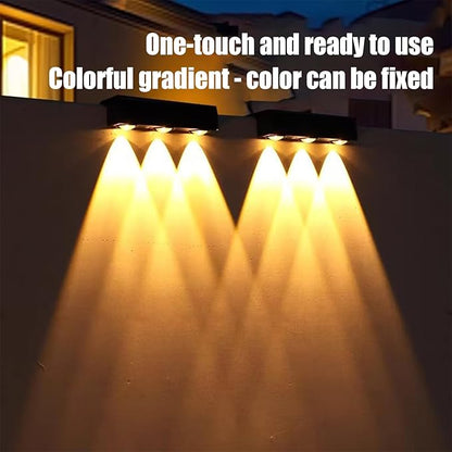 Fence Solar Lights | Motion Sensor Automatic Decorative Lamp | Stairs Solar Lights | for Outdoor Garden Yard Patio Porch Deck Fence Path Backyard Front Yard Poolside Balcony
