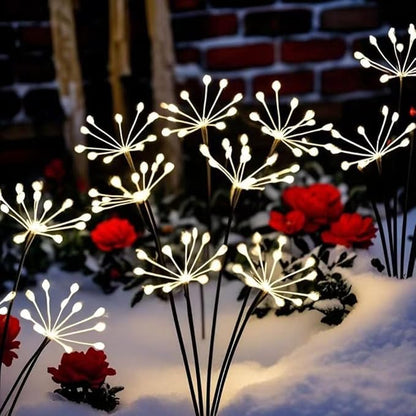 Solar Garden Lights Outdoor Waterproof，2 Pcs Solar Fireworks Garden Lights，8 Lighting Modes, and This is an Outdoor Decorative Ambient Light with 60 LEDs.
