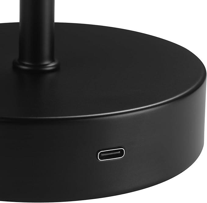 Globe Electric 60000018 12" 1.5W LED Integrated Outdoor Table Lamp, Matte Black, Rechargeable Battery, Micro USB Cable Included, On/Off Touch Switch, Home Improvement, Patio Décor, Outdoor Table Décor