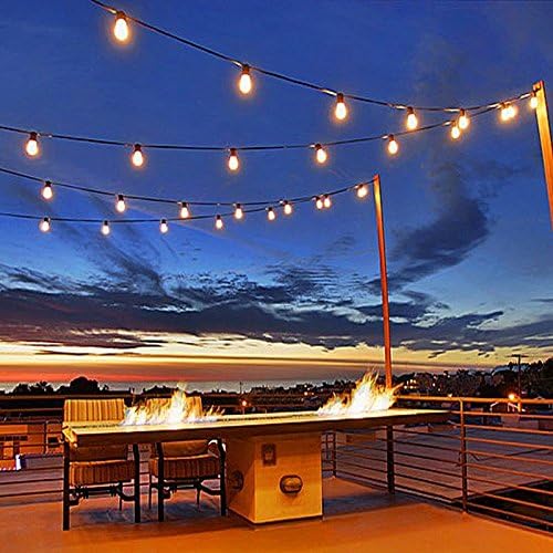 Novelty Lights 37.5 Feet, 25 in-Line E26 Sockets, S14 String Light Set with Clear Incandescent Bulbs, Heavy Duty | Lumora