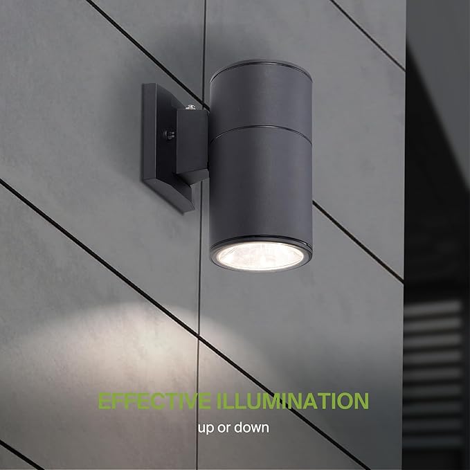 ASD 1 Light Dusk to Dawn Outdoor Wall Light Fixture | 60W E26 Bulb Socket 120V ETL Cylinder Up Down Lights | | Lumora