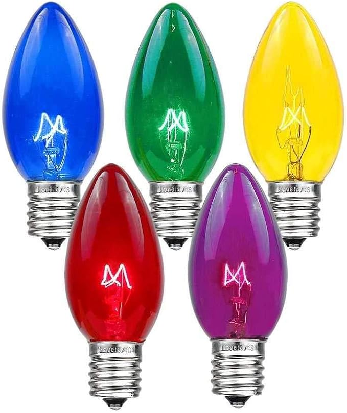 Novelty Lights Multi Twinkle Incandescent Christmas String Lights - Retro Traditional C9 Indoor/Outdoor Light Set | Lumora