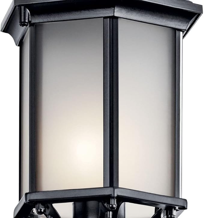 Kichler Chesapeake 17" Outdoor Wall Light in Black, 1-Light Exterior Porch Light, Coastal Wall Sconce with Clear Beveled Glass, (17" H x 6.5" W), 49255BK