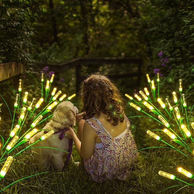 Solar Outdoor Garden Lights,LED Solar Swaying Lights for Garden Patio Yard Pathway Walkway Wedding Party Christmas Landscape Lighting (Warm White, 2 Pack)