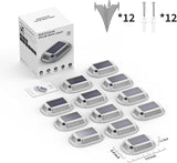 12Pack Aluminum Alloy Solar Driveway Lights, IP68 Solar Deck Light Marine Dock Lights Outdoor Waterproof | Lumora