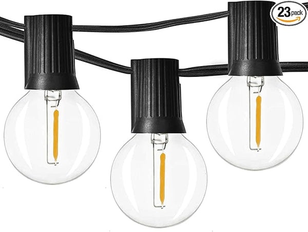 Outdoor String Lights 48ft with 23+2 Spare Bulbs, Shatterproof Dimmable Waterproof, LED 1W 60LM 2200K Warm Glow for | Lumora