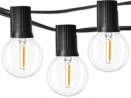 Outdoor String Lights 48ft with LED Filament Bulbs 23+2(Spare) Dimmable Shatterproof Waterproof, for Indoor/Outdoor Decoration and Lighting, Edison Vintage Style Warm 2200K