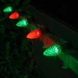 Wintergreen Lighting Set of 100 Red and Green C7 OptiCore Outdoor Christmas Lights - Commercial LED Bulbs for | Lumora