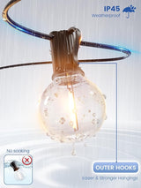 String Lights for Outdoor 25 ft, G40 Patio Lights with 13 pcs Bulbs, Shatterproof Waterproof Outdoor Lights Hanging | Lumora