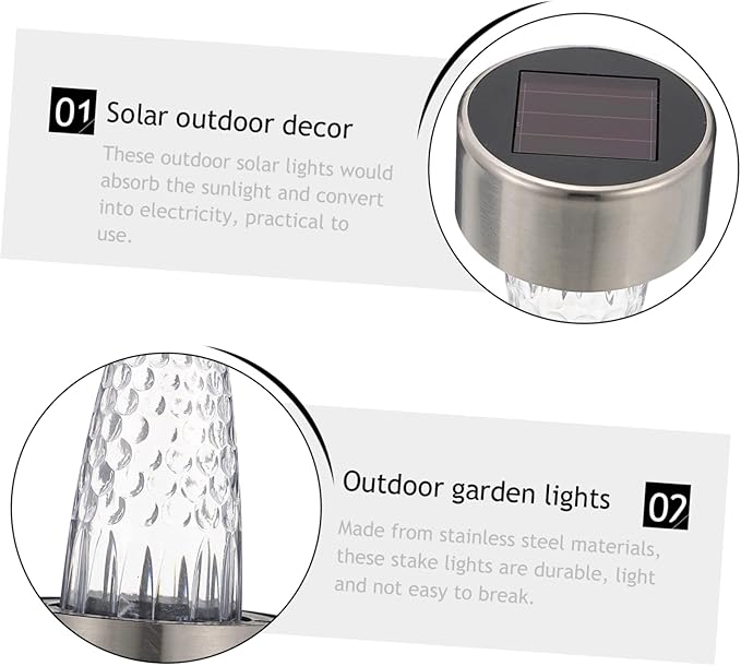 Happyyami 12pcs Solar Lights Landscape Solar Pathway Lights Outdoor Decor Stake Garden Powered Landscape Kit
