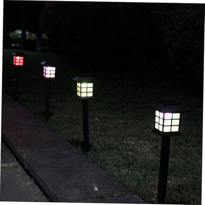 NUOBESTY 5pcs Solar Ground Lamp Outdoor Solar Pathway Lights Landscape Black Warm Light for Garden Driveway