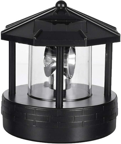 Solar Lighthouse Decor with 360° Rotating Beacon, 4.33x4.13 inch, Motion-Activated IP44 Waterproof LED Light for Garden, Yard, Balcony & Fence – for Outdoor Enthusiasts