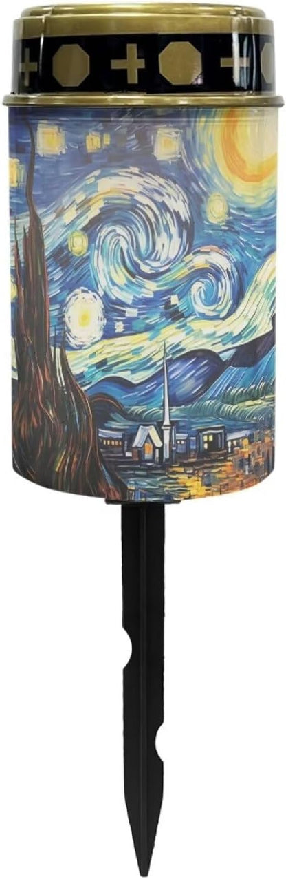 ZOUTAIRONG Solar Light for Cemetery Grave Solar Garden Lights Landscape Lighting Solar Pathway Lights Outdoor Cemetery Solar Lights for Grave Solar Lights for Cemetery Gravesite Starry Night