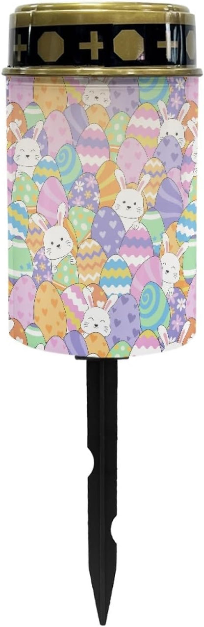 Cemetery Lights - Outdoor Grave Decoration Lanterns and Rabbits - Solar Garden Stake Lights - Flameless, Warm White, Waterproof