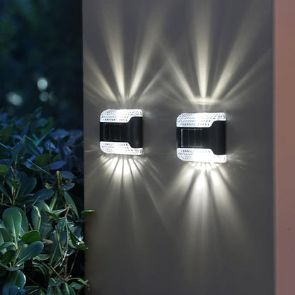 4PCS IP65 Waterproof Solar Lights Outdoor, Led Solar White Lights, LED Solar Stair Outdoor Light, Garden Yard Fence Wall Lamp for Outdoor Stairs, Step, Fence, Yard, Patio, Pathway, Garden Decor